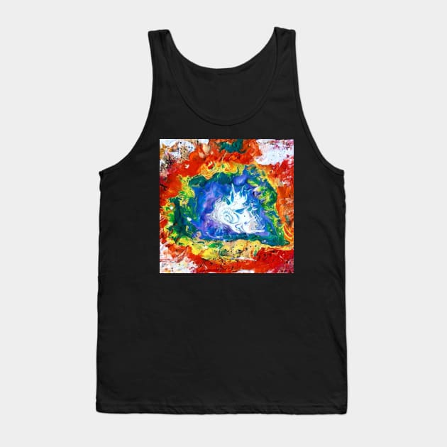 Abstract paint pour design Tank Top by saraperry